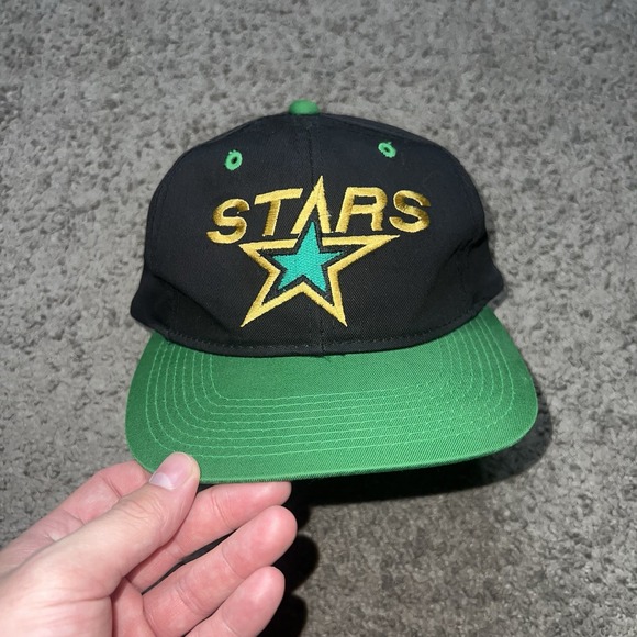 Vintage 90s Dallas Stars NHL Hockey Black Snapback Hat Youngan Brand